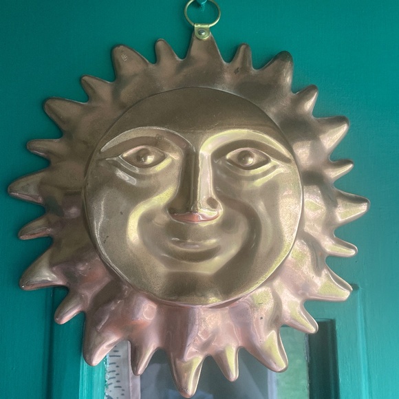 Other - Vintage copper metal Sun with hook for hanging